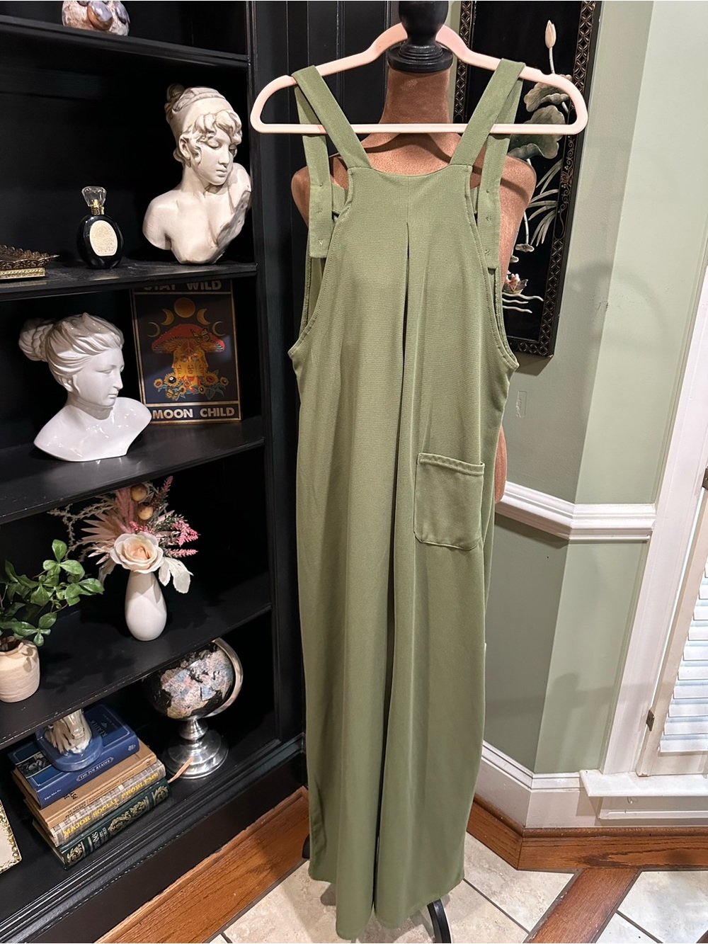 Halara waffle knit overalls jumpsuit in Loden Green size M - Picture 8 of 11